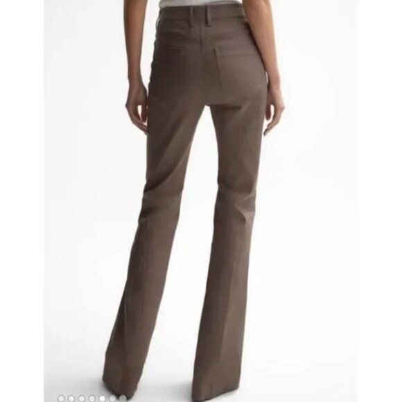 Reiss Florence Flare Leg Trouser Pants Slacks Mink Front Dart Size 12R Women's - Picture 8 of 14